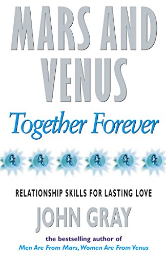 Book cover: “Mars And Venus Together Forever” by John Gray, with blue graphics.