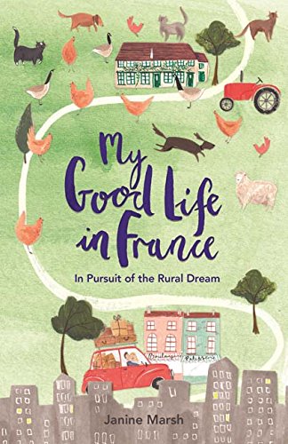 Book cover with illustrated farm scene, animals, and a red house.