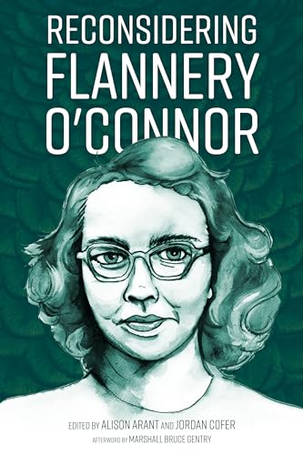 Book cover featuring a teal illustration of Flannery O'Connor wearing glasses.