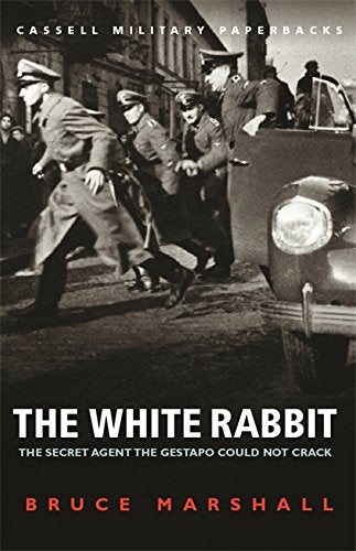 Book cover: black and white photo of soldiers, title "The White Rabbit".