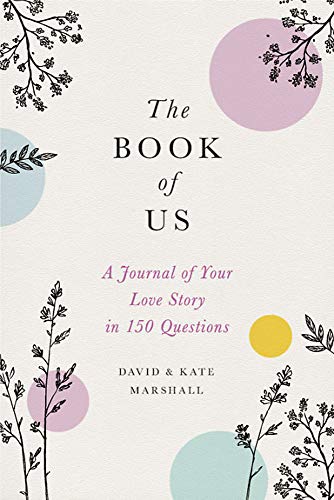 Book cover with floral design, title "The Book of Us," and authors' names.