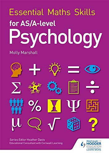 Purple textbook cover with psychology and maths symbols.