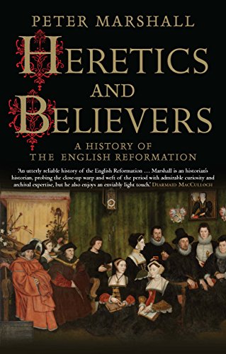 Book cover for Heretics and Believers featuring a historical painting of people in period clothing.