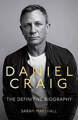 Black and white portrait of Daniel Craig on a book cover.