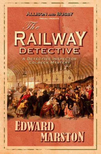 Book cover: “The Railway Detective” with a vintage train station scene.