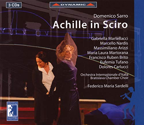 CD cover for opera “Achille in Sciro” featuring two figures in costume.