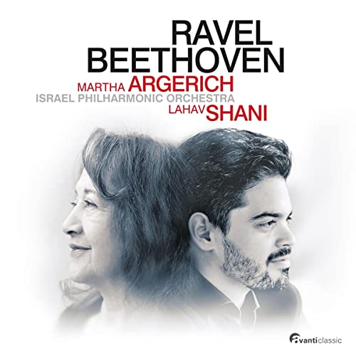 CD cover featuring portraits of Martha Argerich and Lahav Shani.