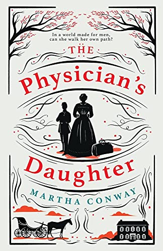 Book cover: "The Physician's Daughter" with silhouetted figures and ornate design.