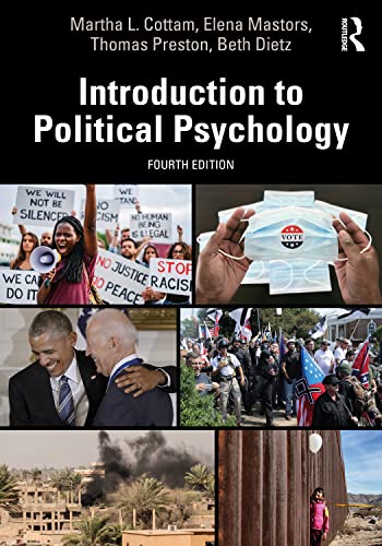 Book cover: “Introduction to Political Psychology” with protest and political imagery.
