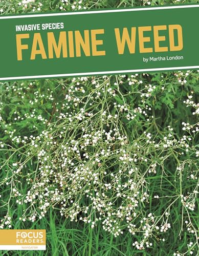 Book cover featuring a dense patch of white-flowered famine weed.