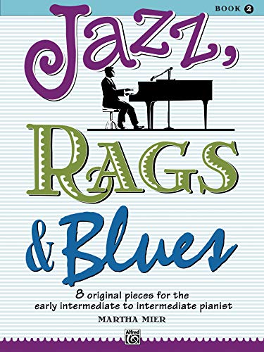 Cover of Jazz, Rags & Blues Book 2 featuring a silhouette of a pianist.