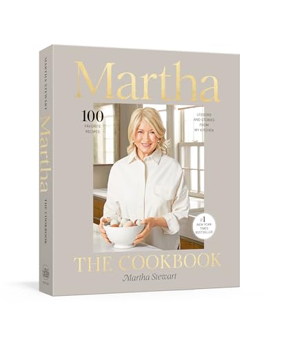 Cookbook cover featuring Martha Stewart holding a bowl of food.