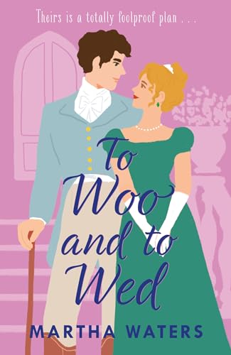 An illustration of a Regency-era couple standing together against a pink background.