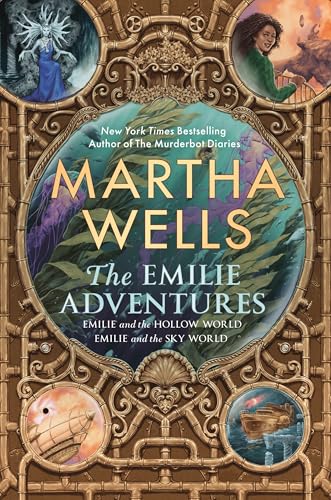Book cover for “The Emilie Adventures” featuring fantasy landscapes and characters.