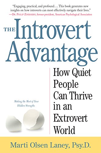 Book cover: "The Introvert Advantage" with a cracked eggshell image.