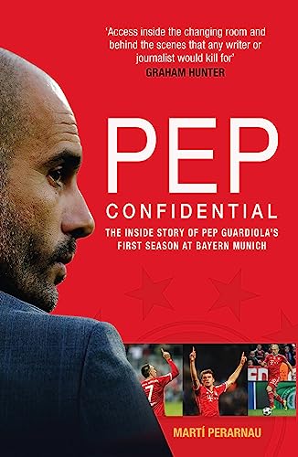Book cover featuring Pep Guardiola on a red background with title text and photos.