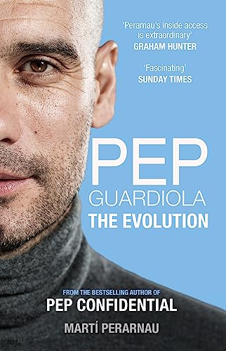 Book cover featuring a close-up of Pep Guardiola against a light blue background.
