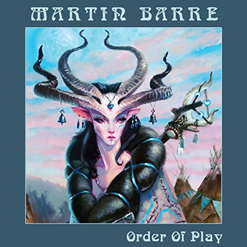 "Album cover art: fantasy woman with horns, against a blue and pink sky."