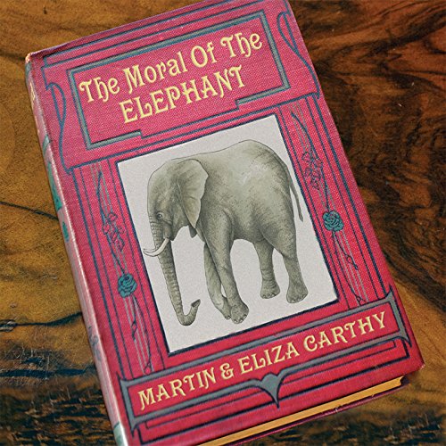 Red CD case with elephant illustration and artist names, on a wooden surface.
