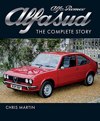 Red Alfa Romeo Alfasud car on book cover, detailed automotive history.