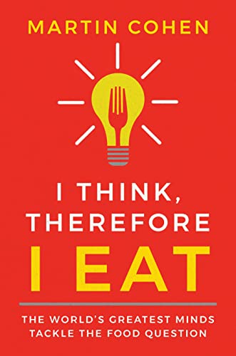 Red book cover with a lightbulb-fork icon and white text: “I Think, Therefore I Eat.”