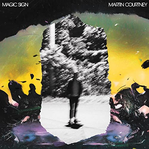 CD cover for Martin Courtney’s “Magic Sign” with blurred figure and stone.