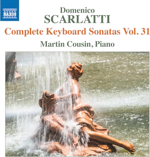 CD cover: bronze statue with cascading water, text “Scarlatti” and “Martin Cousin.”