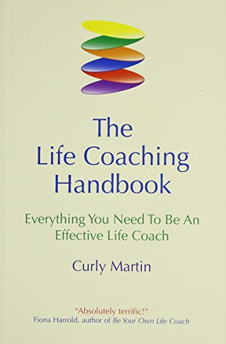 Book cover for The Life Coaching Handbook by Curly Martin with colorful stacked ovals.