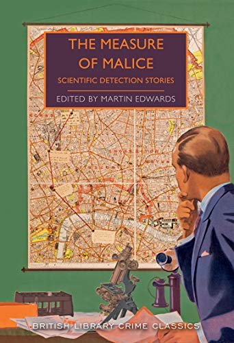 Book cover: man with magnifying glass, map background, vintage detective scene.