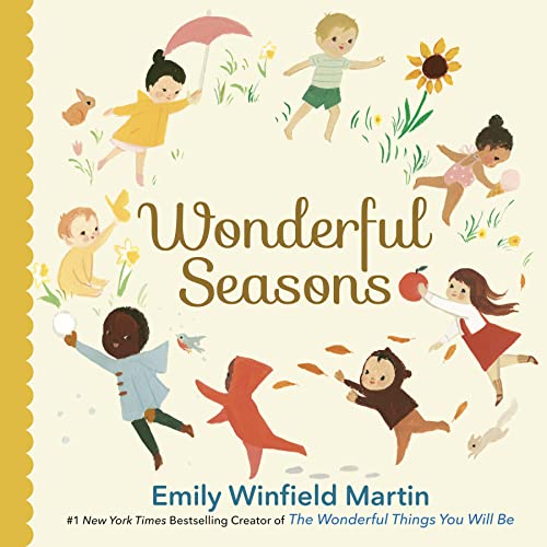 Children playing amidst seasonal imagery on the cover of "Wonderful Seasons.