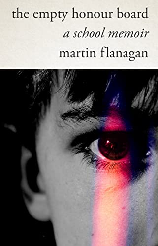 Book cover: close-up of an eye with red and blue streaks.
