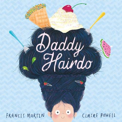 Book cover: dark, messy hair styled with ice cream and fruit accessories.