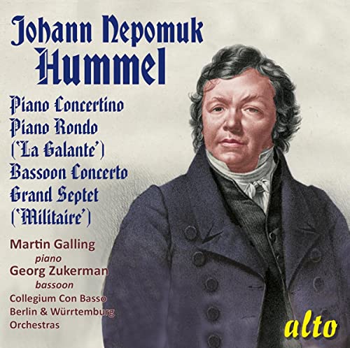 CD cover featuring portrait of composer Johann Nepomuk Hummel and musician credits.