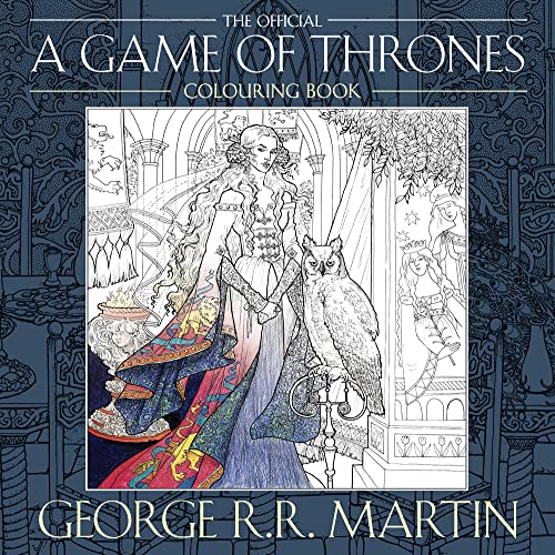 “A Game of Thrones” colouring book cover with Daenerys and a dragon.