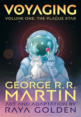 Book cover: astronaut with a cat, holding a glowing orb in space.