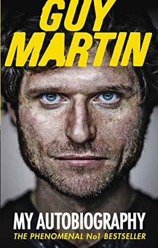 Close-up portrait of Guy Martin on the cover of his autobiography.