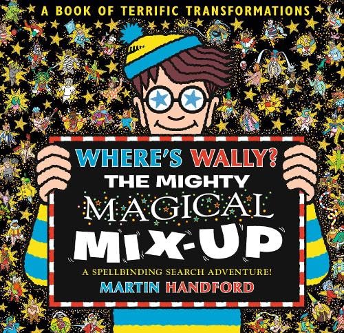 Where's Wally?" book cover featuring Wally holding a chalkboard with the title.
