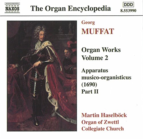 CD cover featuring a portrait of Georg Muffat and organ music details.