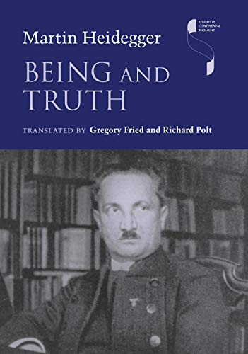 Book cover featuring philosopher Martin Heidegger’s portrait and title “Being and Truth”.