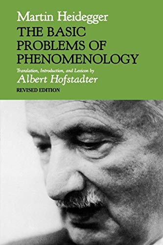 Book cover: "The Basic Problems of Phenomenology" with portrait of Martin Heidegger.