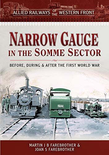 Book cover depicting narrow gauge locomotives and soldiers in a WWI landscape.