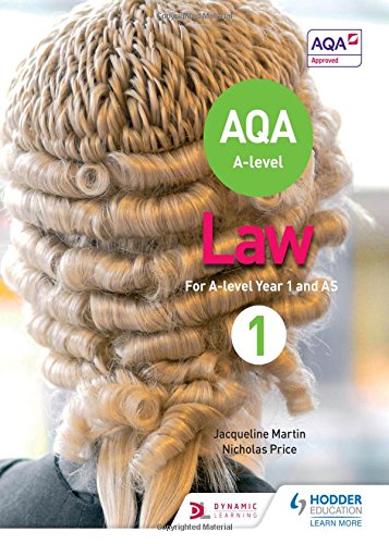 Textbook cover showing the back of a legal wig with title AQA A-level Law.