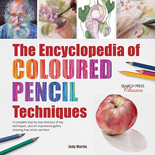 Book cover showing colored pencil artwork, an apple drawing, and various colored pencils.