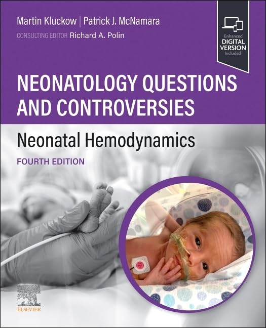 Book cover: “Neonatology Questions and Controversies” with a newborn image.
