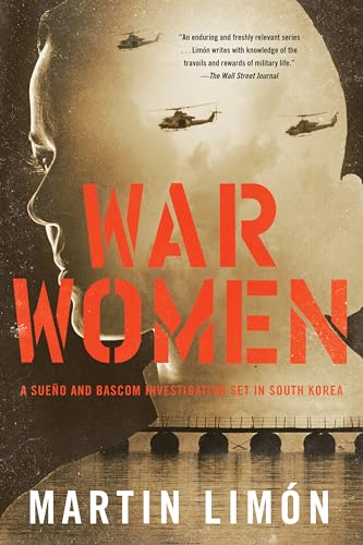 Book cover: "War Women" with a woman’s profile and helicopters overhead.
