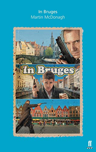Book cover for "In Bruges" featuring cityscapes and figures with guns.