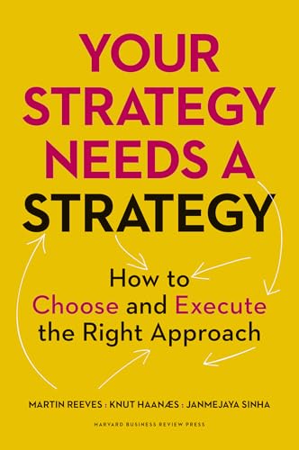 Yellow book cover with bold pink and black text: "Your Strategy Needs a Strategy.