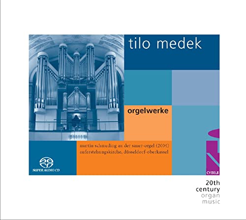 CD cover featuring an organ image with blue and orange geometric design elements.