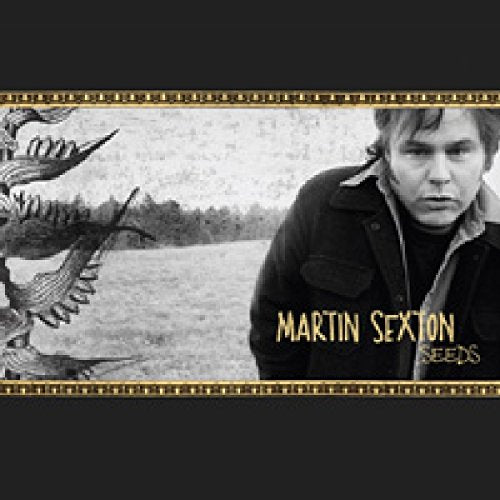 Black and white portrait of Martin Sexton with a stylized plant on the left.