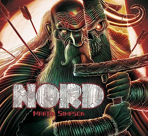 Illustration of a monstrous, bearded figure pierced by arrows, titled "Nord.